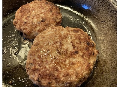 ハンバーグの焼き上がり